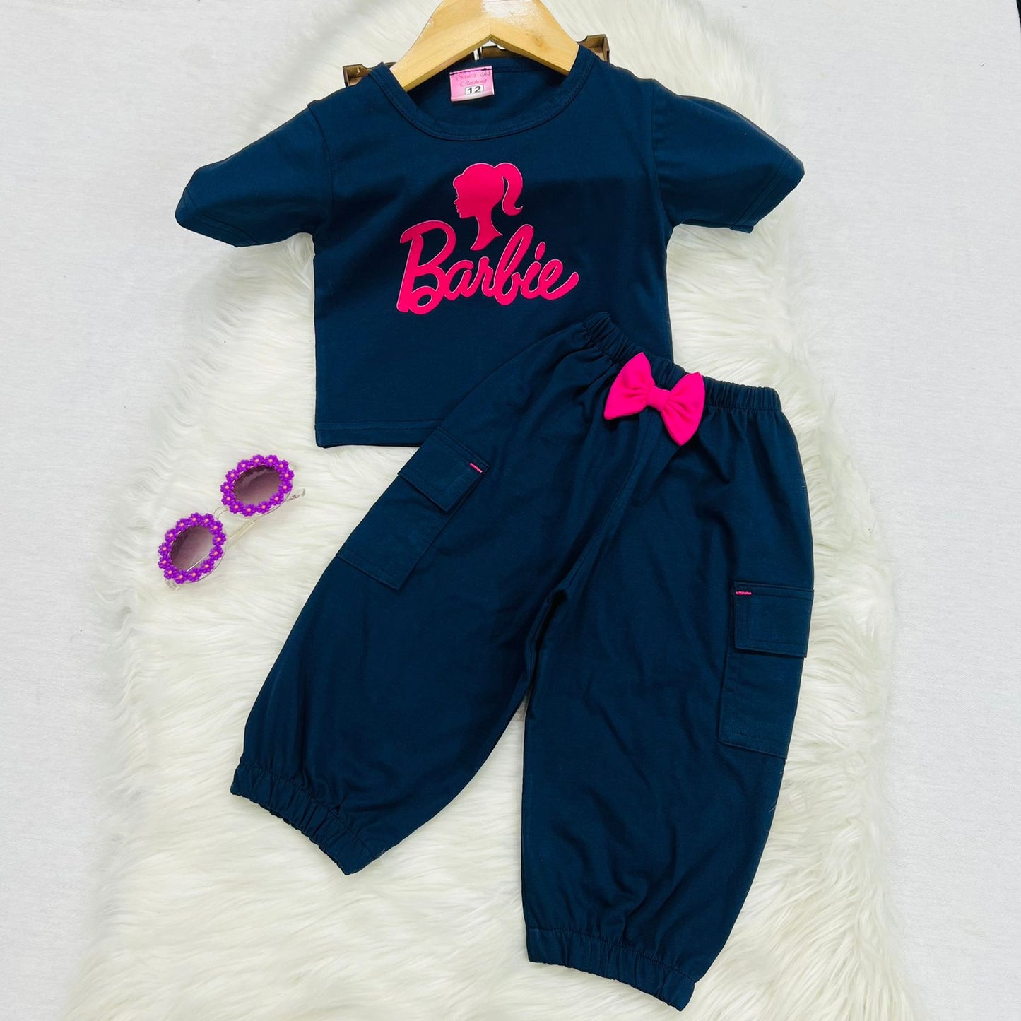 Navy Blue Barbie Top Navy Blue Pocket Trouser Blended Stuff