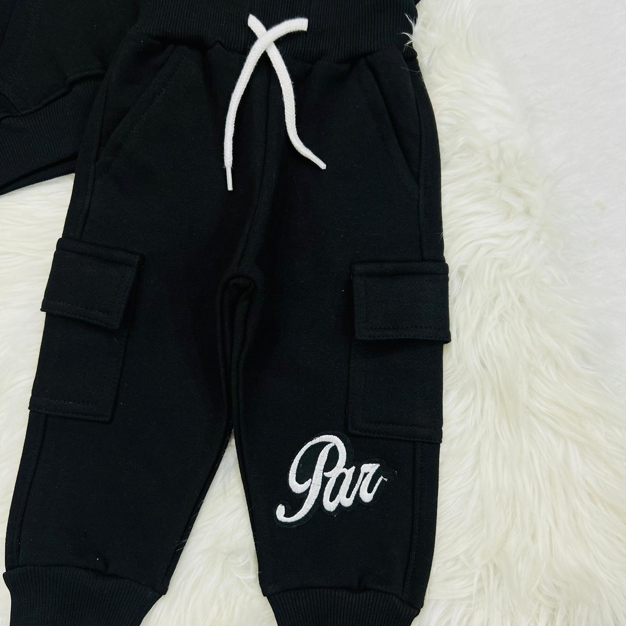 Black Hoody Black Cargo Trouser Fleece Stuff