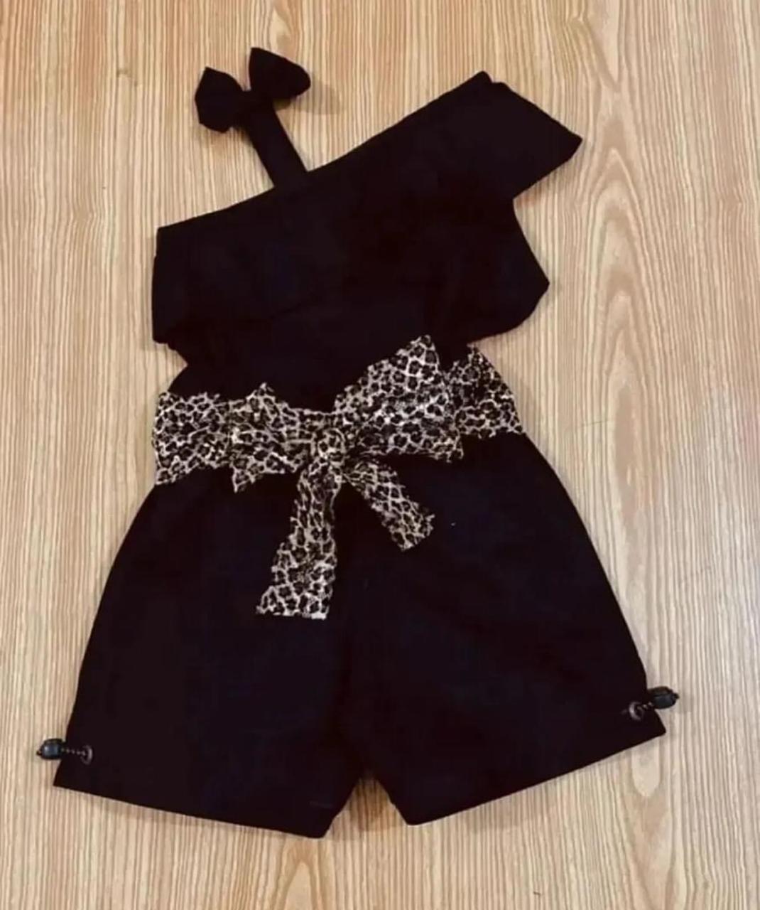 Black One Shoulder Top Short