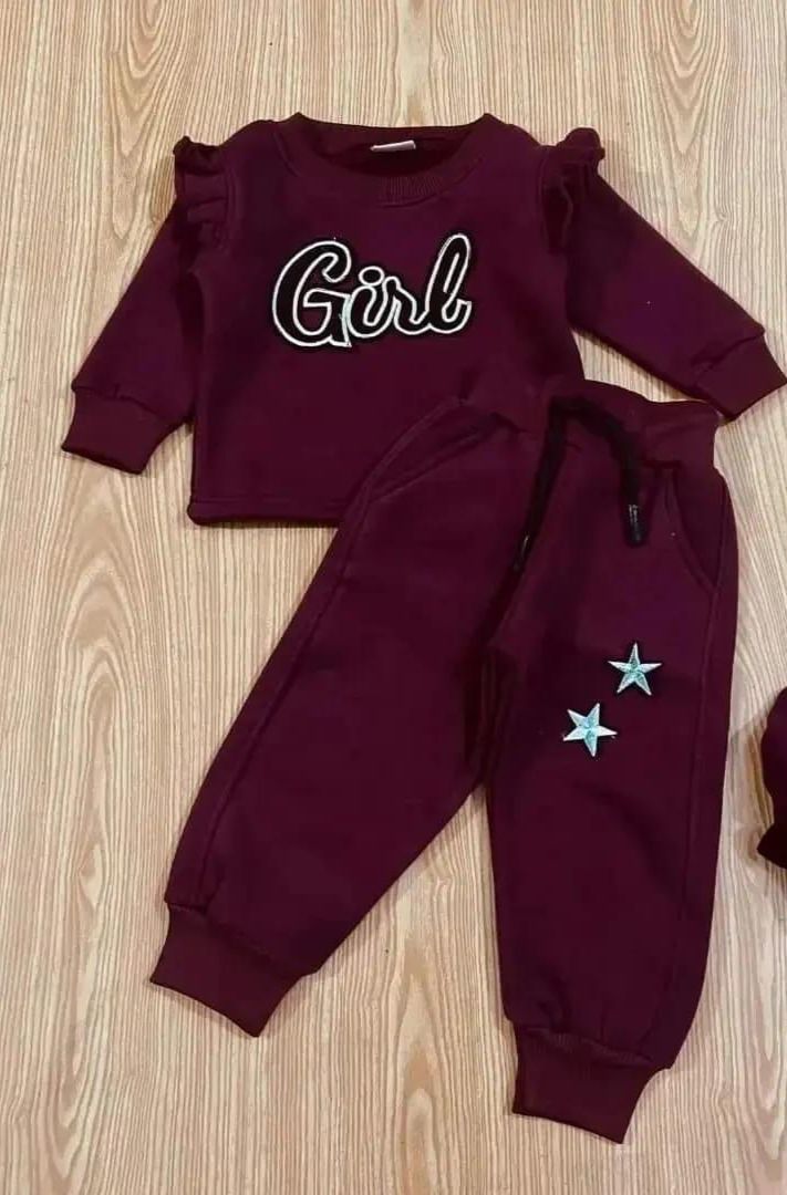 Maroon Girl Top Trouser Fleece Stuff