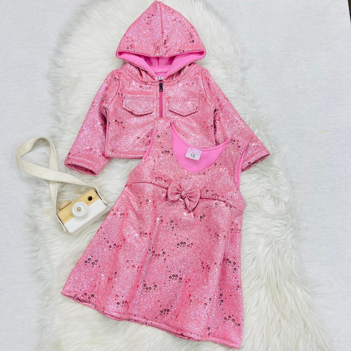 Pink  moon light frock inner fleece winter stuff (Copy)