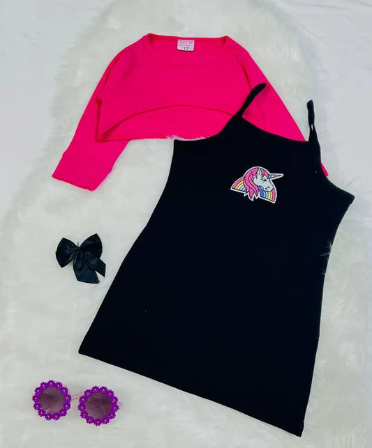 Pink Top Black Top Fleece Stuff