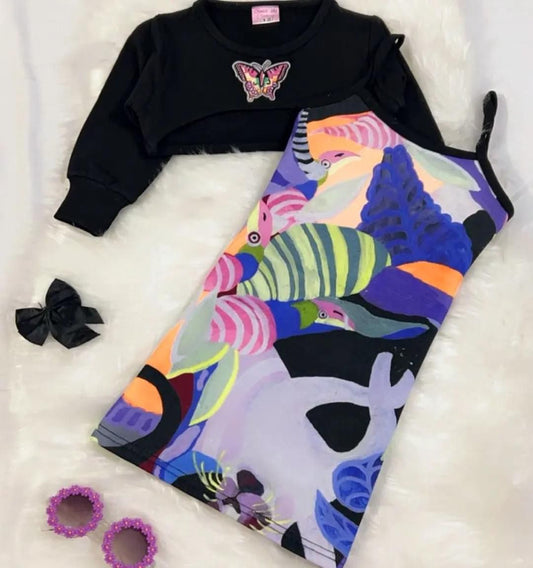 Black Top Multi Top Fleece Stuff