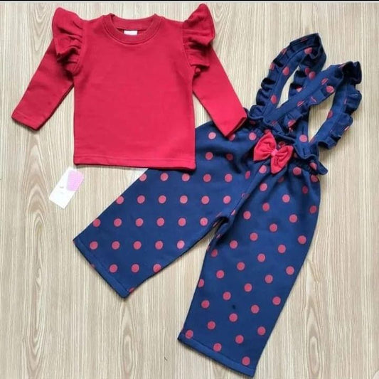 Red Shirt Blue Polka Trouser Fleece