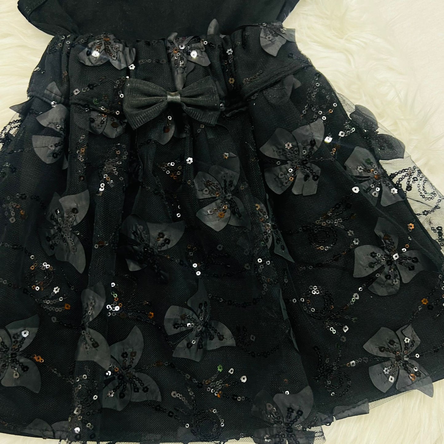 Black Sequins Coat Camisole Top Black 3d Butterfly Net Skirt Blended Summer Stuff