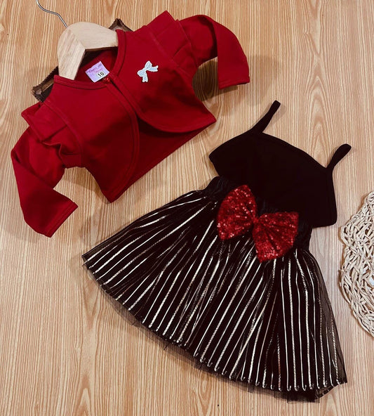 Red Coat Black Top Net Skirt Fleece Stuff