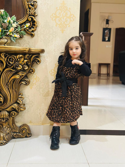 Black Top Cheetah Dangree Fleece Stuff Winter