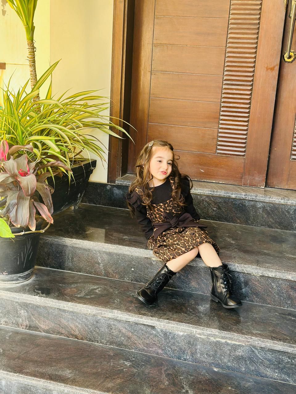 Black Top Cheetah Dangree Fleece Stuff Winter