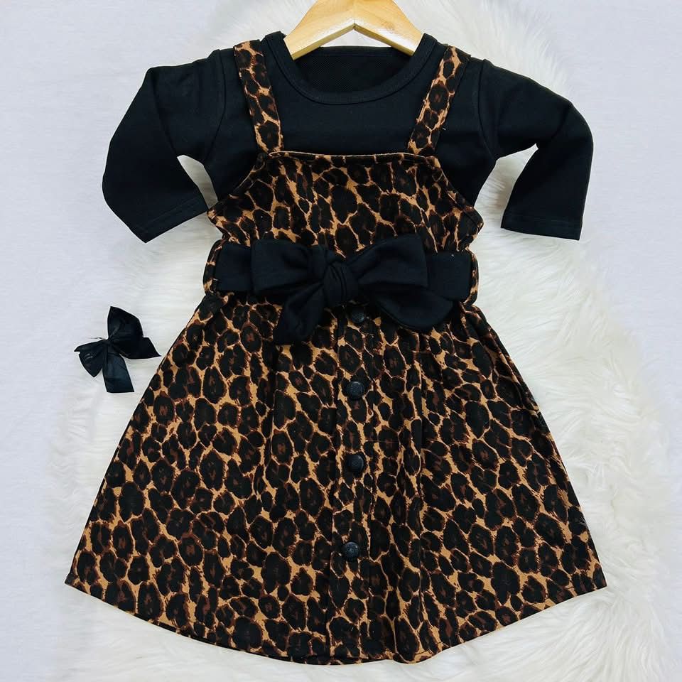 Black Top Cheetah Dangree Fleece Stuff Winter