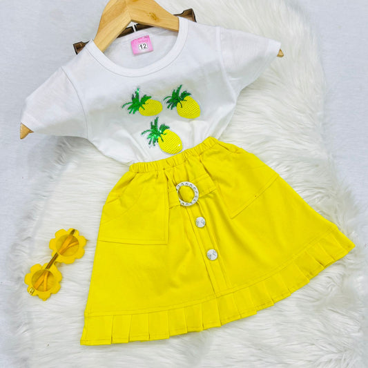White Pineapple Top Yellow Skirt Blended Stuff