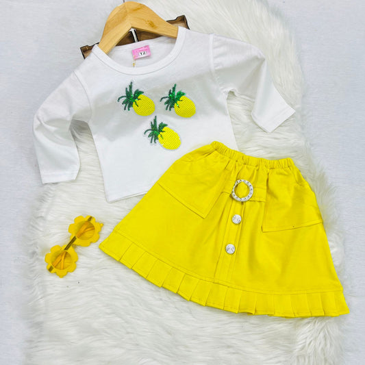 White Pineapple Top Yellow Skirt Blended Stuff