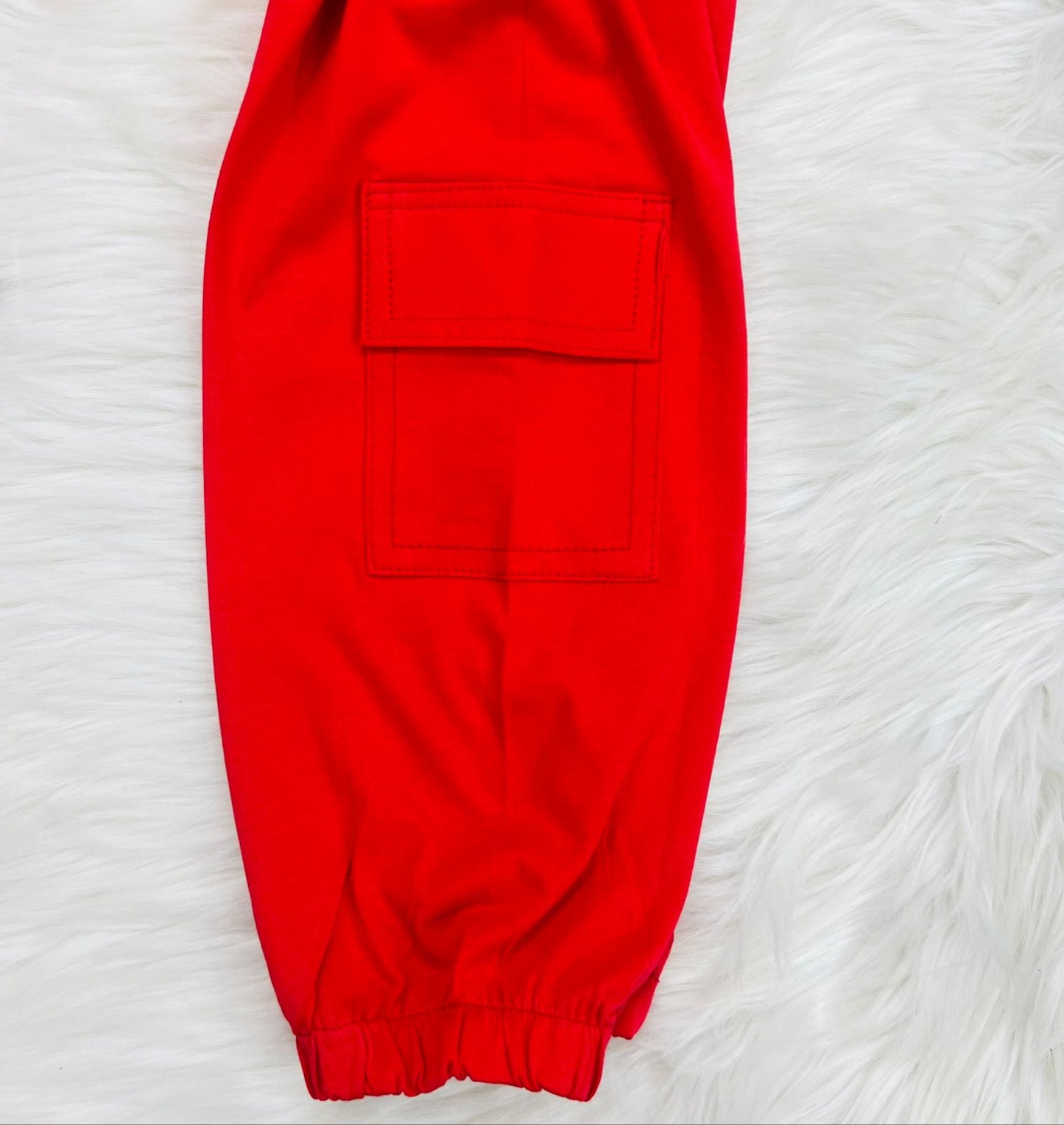 Black Cami Top Red Pocket Trouser Blended Stuff