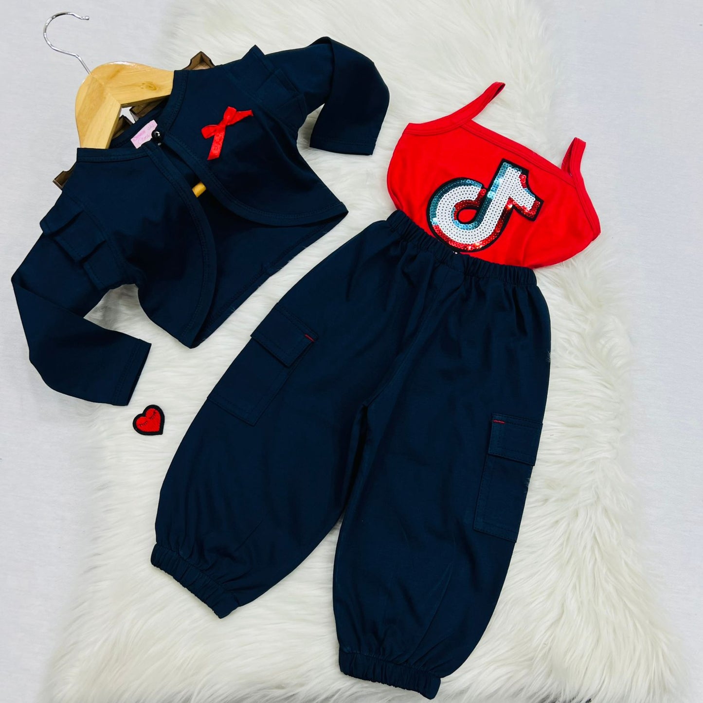 Navy Blue Coat Red Top Navy Blue Trouser Blended Stuff Summer