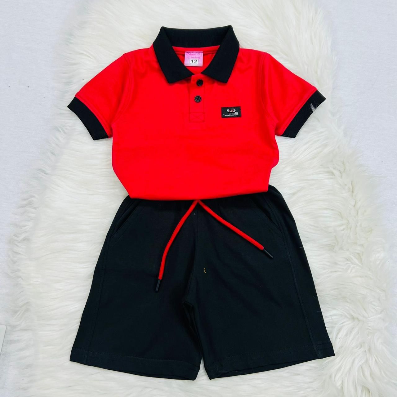 Red Shirt Black Shorts Blended Stuff