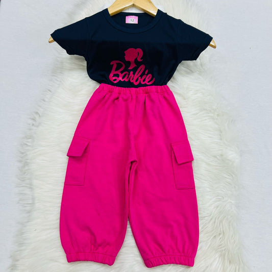 Navy Blue Barbie Top Pink Cargo Trousers Blended Stuff