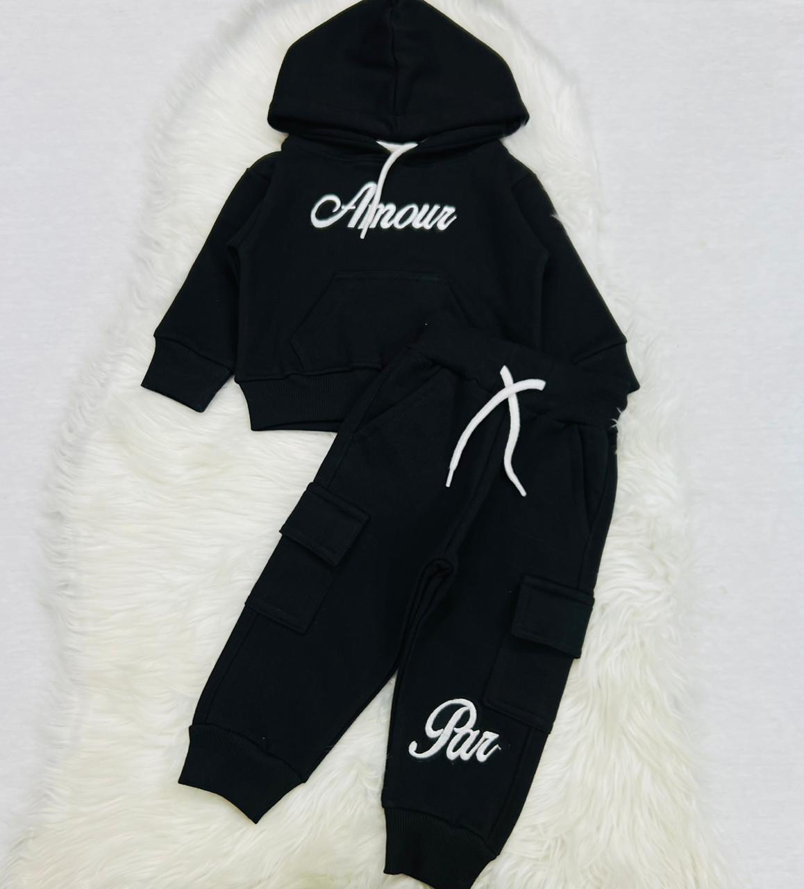 Black Hoody Black Cargo Trouser Fleece Stuff