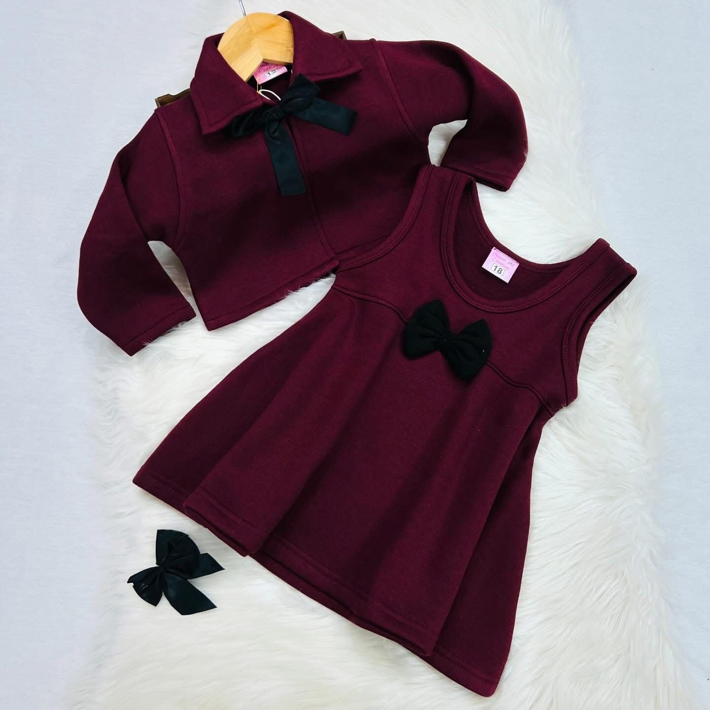 Maroon Coat Maroon Frock Fleece