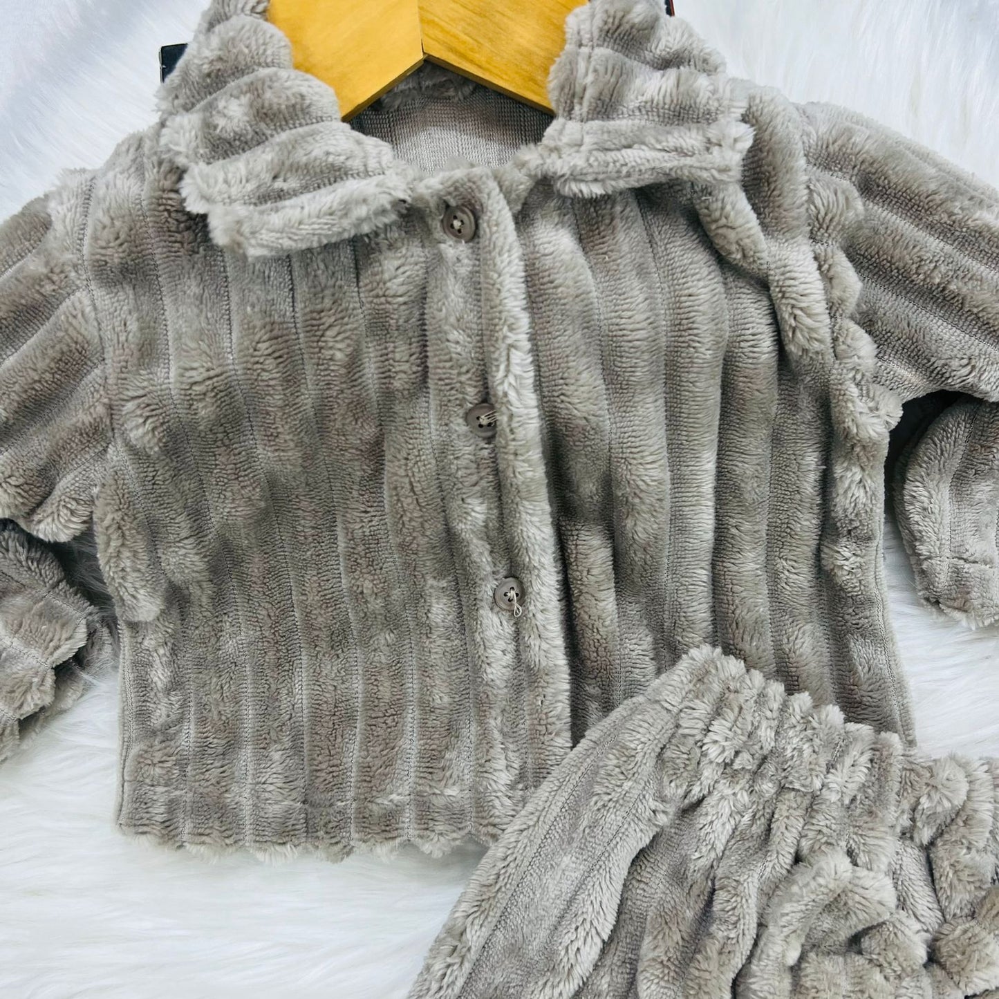 Brown Rabbit Wool Cord Set