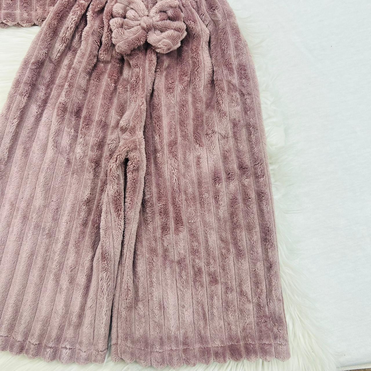 Tea Pink Rabbit Wool Cord Set