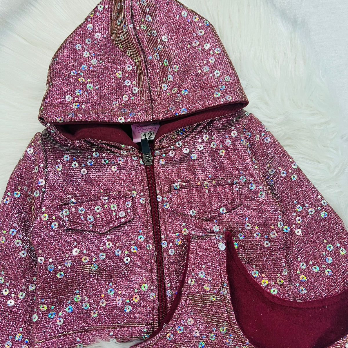 Maroon Moonlight Hoodie Frock