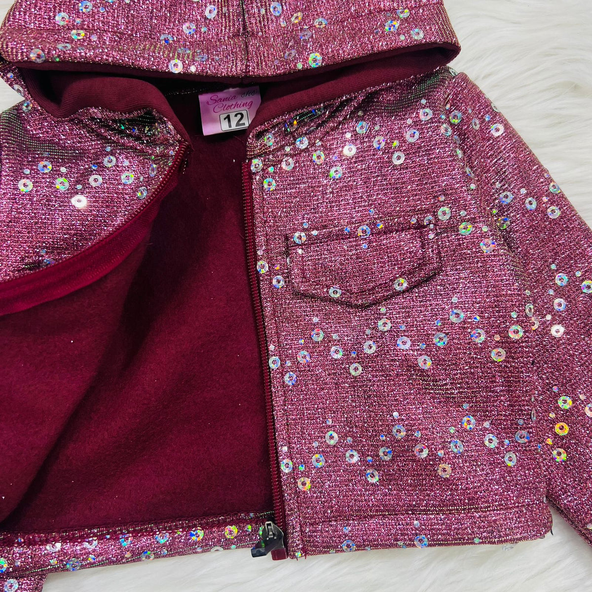 Maroon Moonlight Hoodie Frock