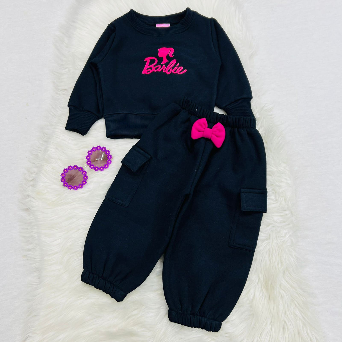 Navy Barbie Sweat Shirt Cargo Trouser Fleece Stuff