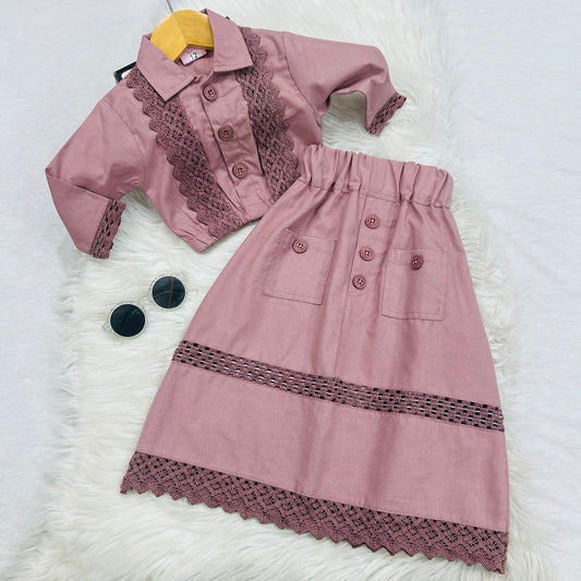 Tea Pink Top Long Skirt Summer Cotton Stuff