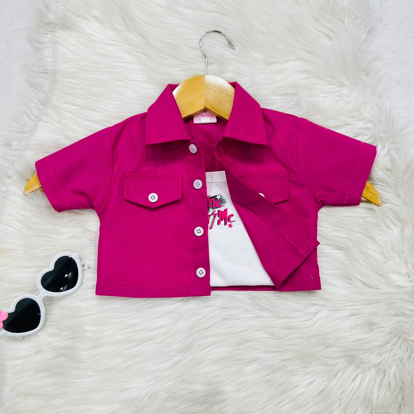 Pink Coat Camisole Top Skirt Cotton Stuff