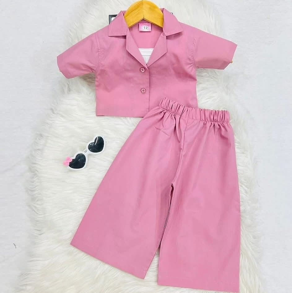Pink Rose Coat White Camisole Trouser Cotton Stuff