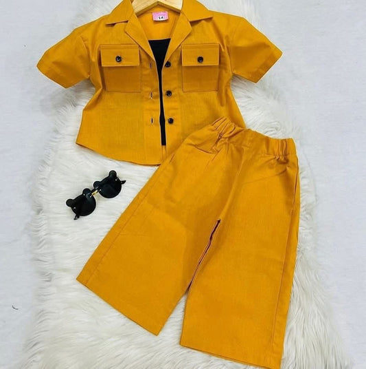 Mustard Top Black Camisole Trouser Cotton Stuff