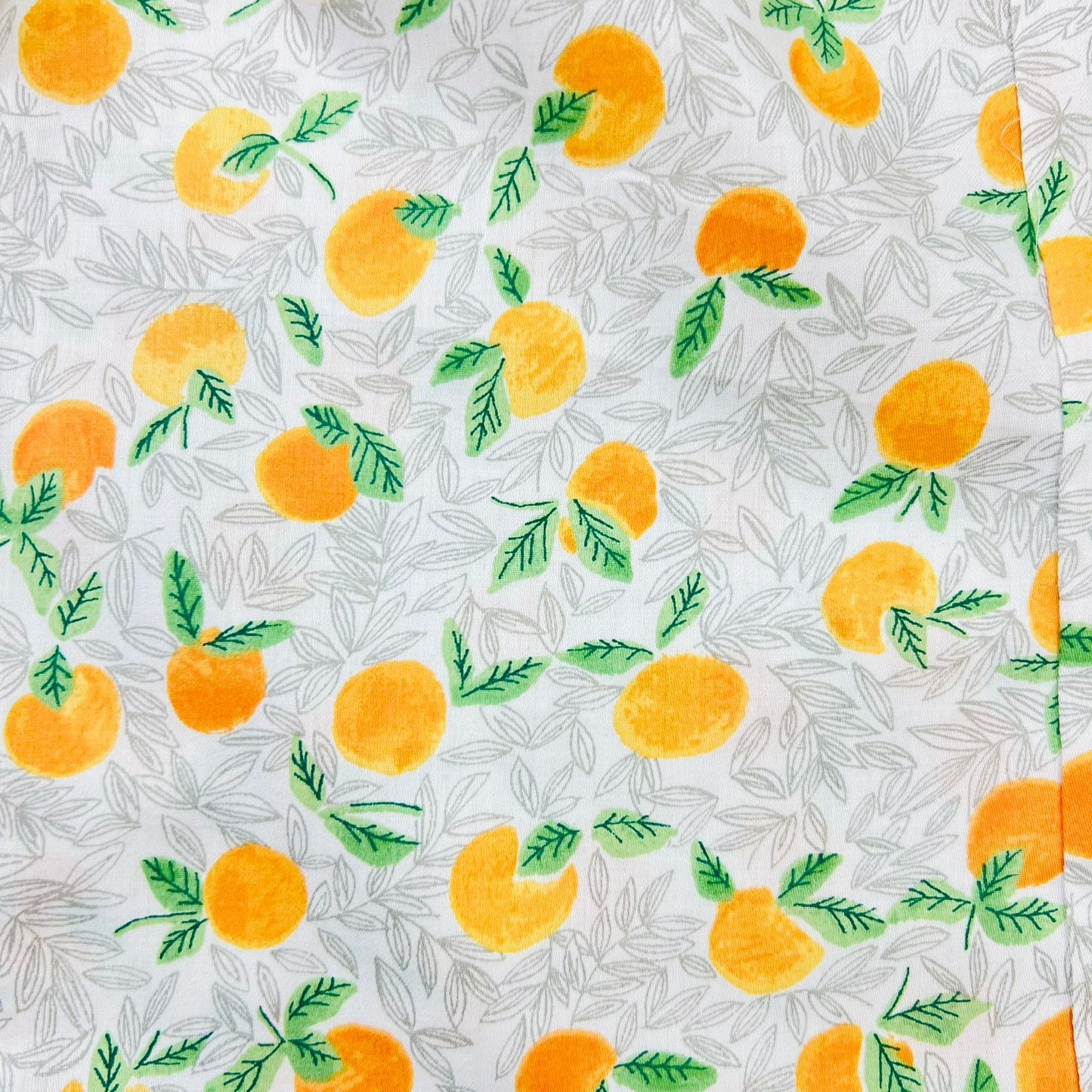 Orange Top White Print Trousers 2 Piece Cord Set Cotton