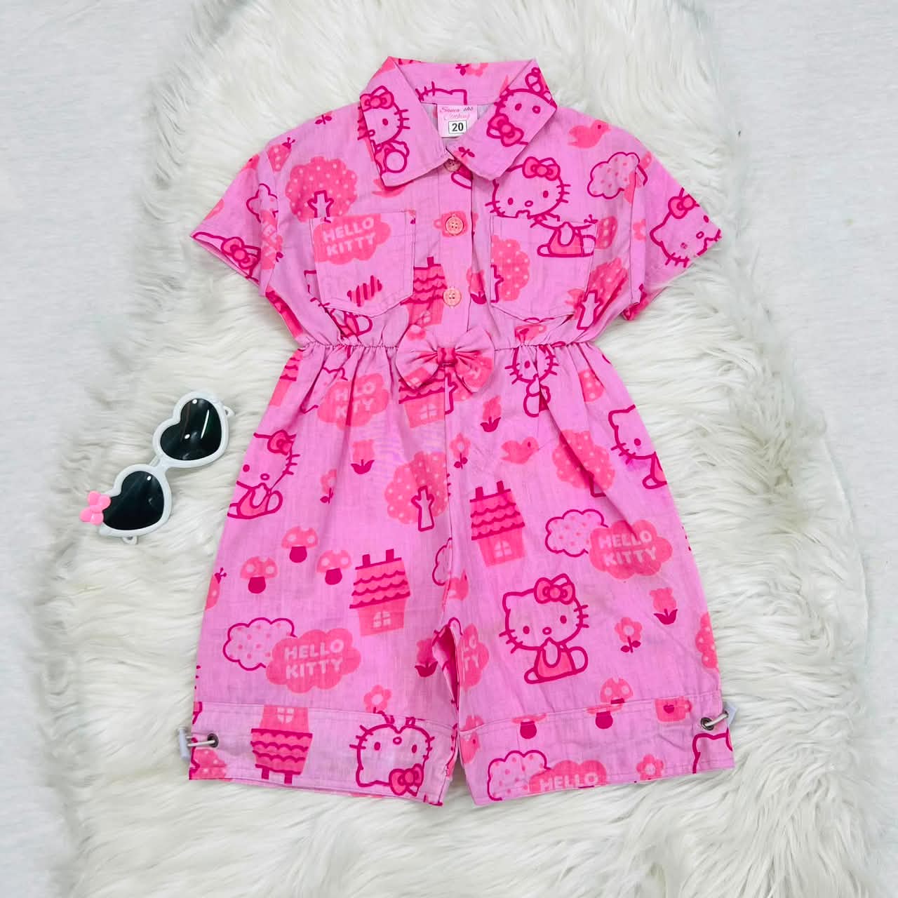 Pink Heloo Kitty Romper Cotton