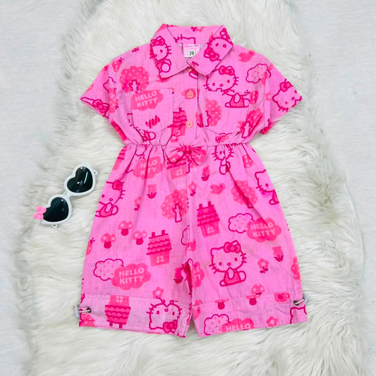 Pink Heloo Kitty Romper Cotton