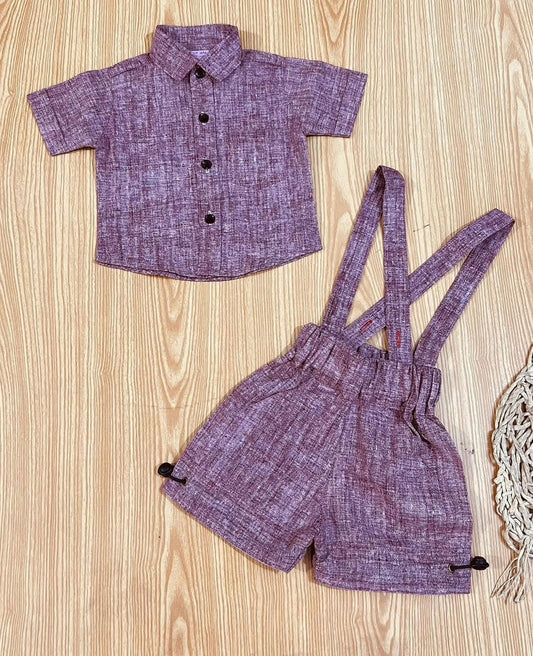 Pruple Boy Shirt Shorts Cotton Stuff