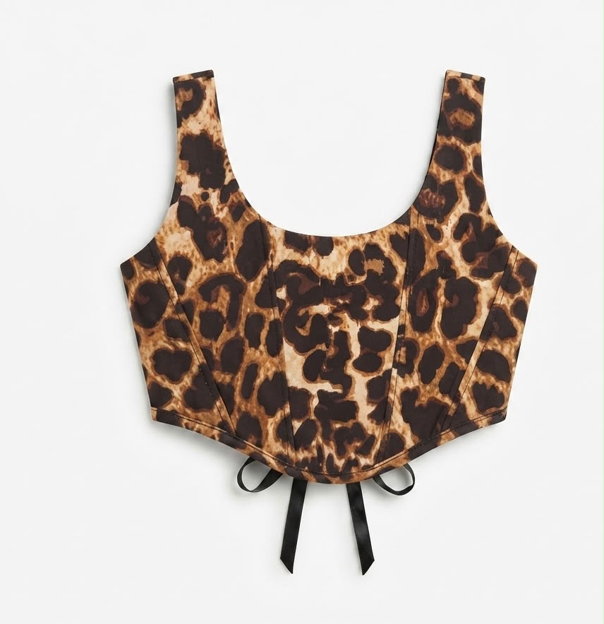 Cheeta Corset Top Black Frock Cotton Stuff