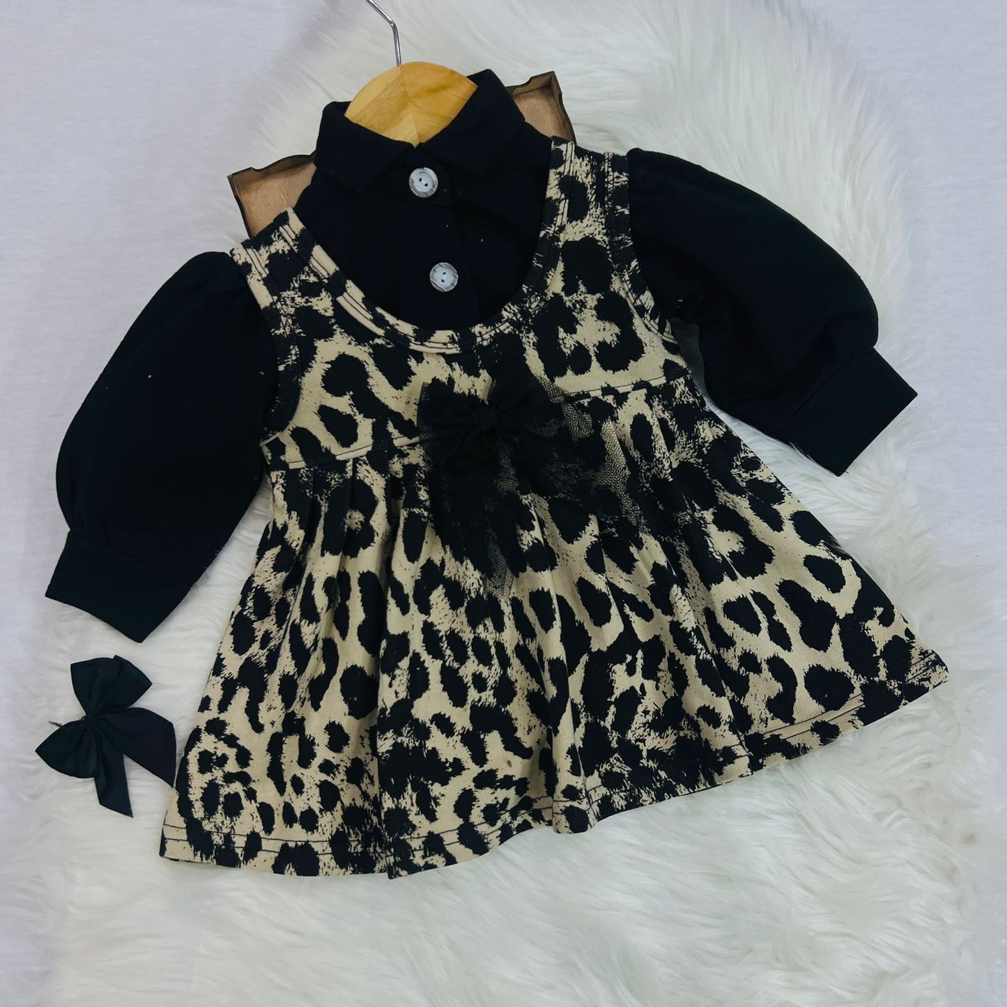 Black Top Cheetah Frock Fleece