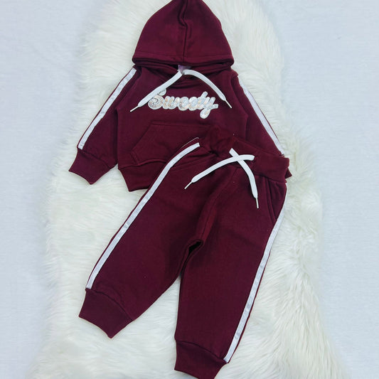 Maroon Sweetie Hoodie Maroon Trouser Fleece Stuff
