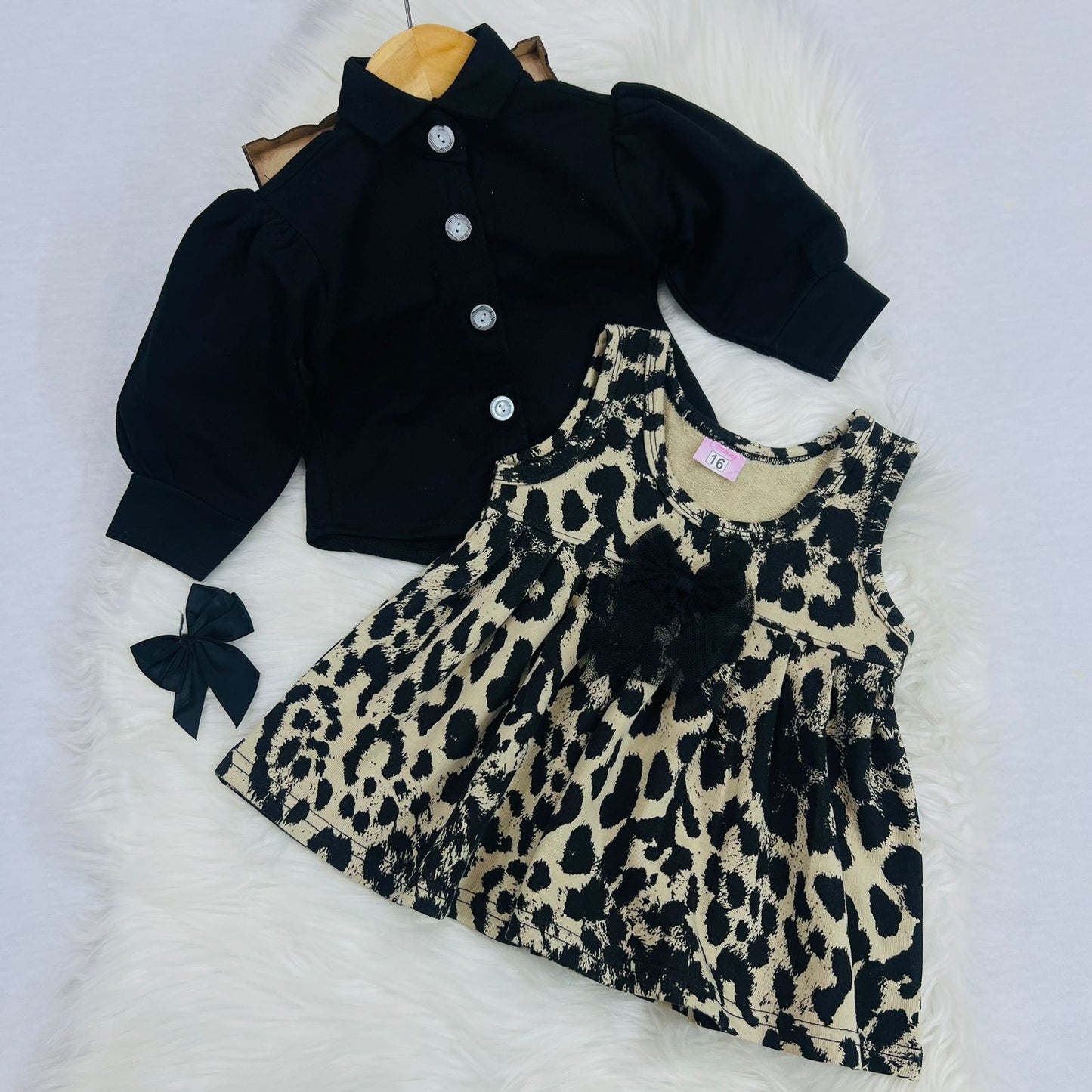 Black Top Cheetah Frock Fleece