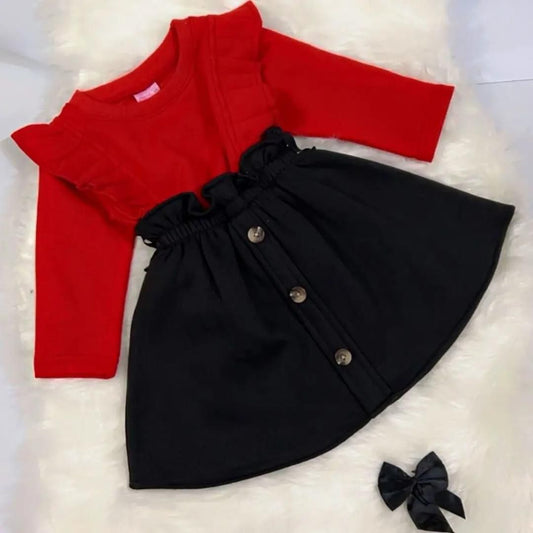 Red Top Black Skirt Fleece Stuff