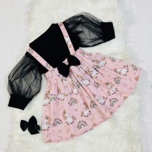 Black top net / pink UNICORN skirt